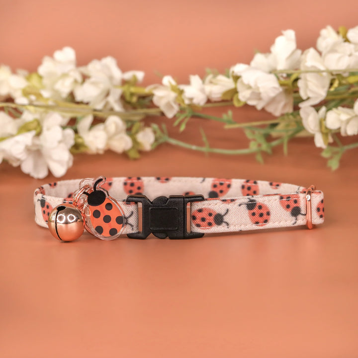 Leading Lady - Blush Pink Ladybug Cat Collar