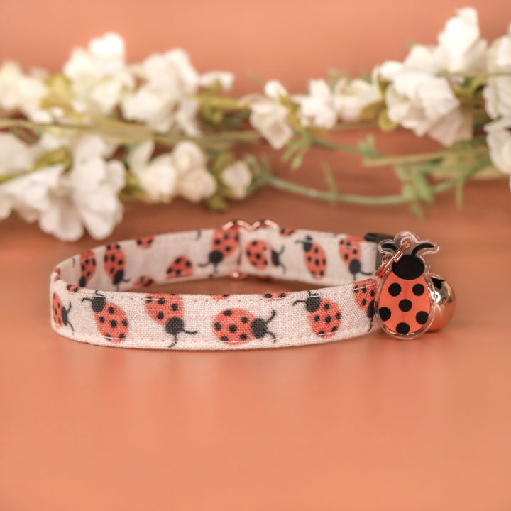 Leading Lady - Blush Pink Ladybug Cat Collar