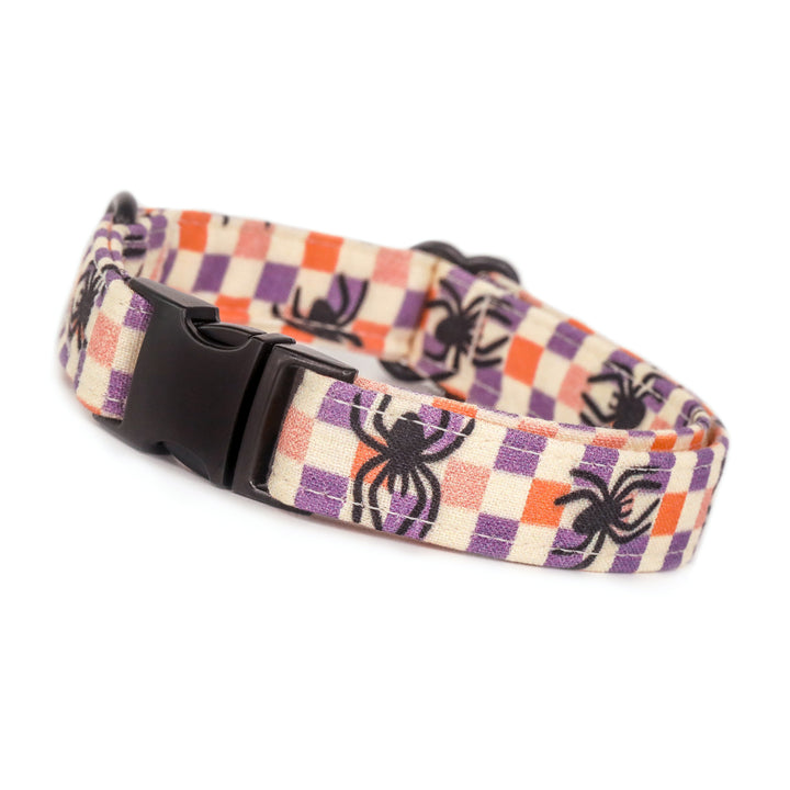 Legs For Days - Groovy Checkered Spider Halloween Dog Collar