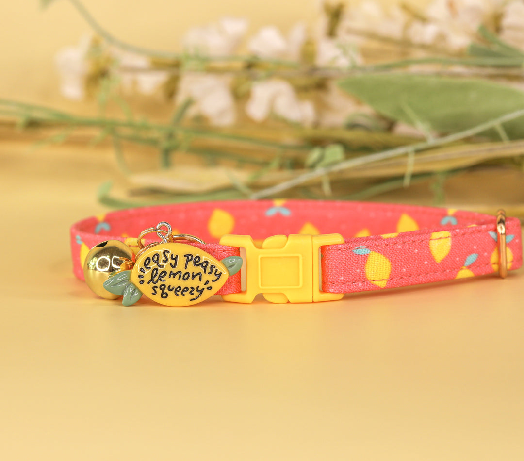 Easy Peasy Lemon Squeezy - Pink Lemon Cat Collar