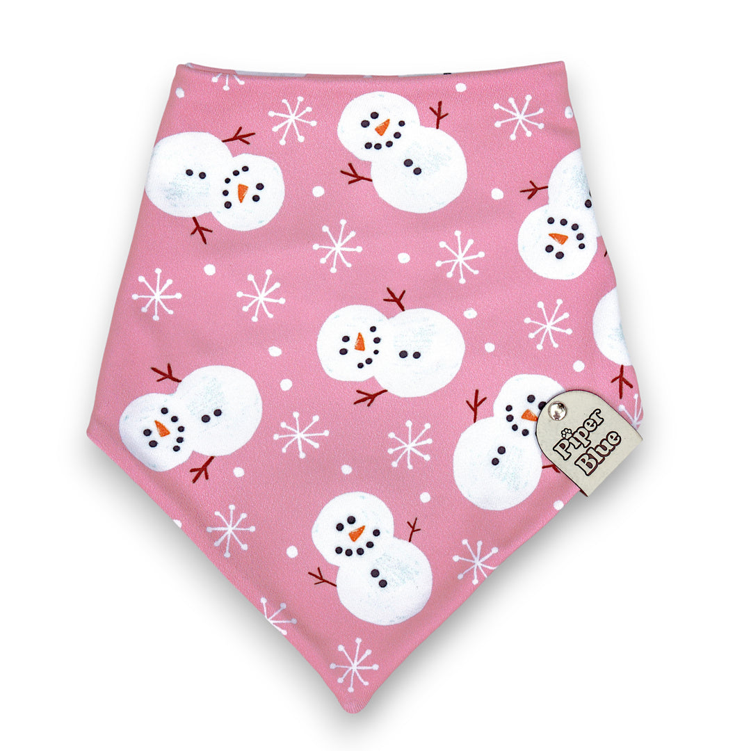 Let It Snow - Purple Winter Snowman Dog Bandana