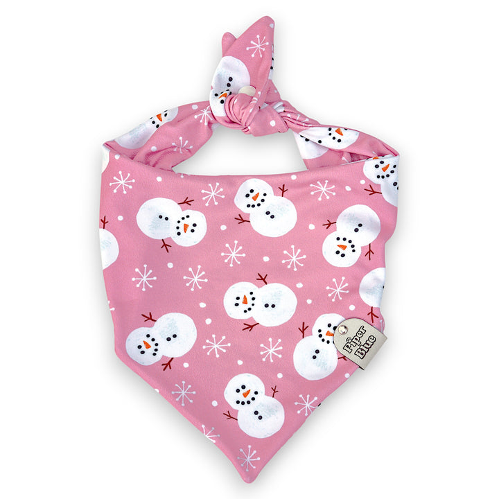 Let It Snow - Purple Winter Snowman Dog Bandana