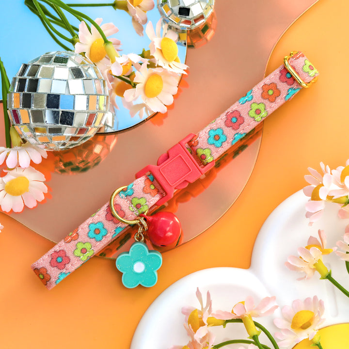 Malibu - Pink Groovy Daisy Cat Collar