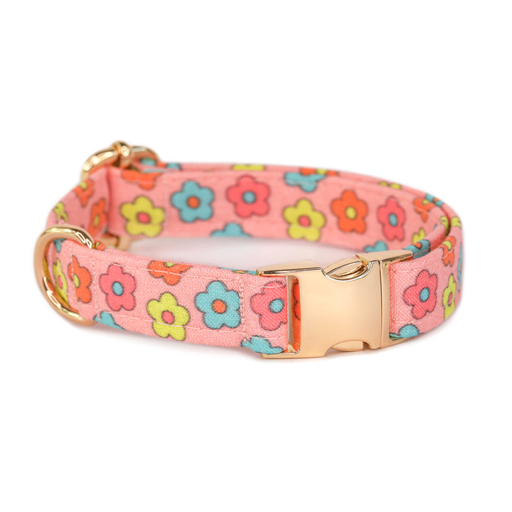 Malibu - Pink Groovy Daisy Dog Collar