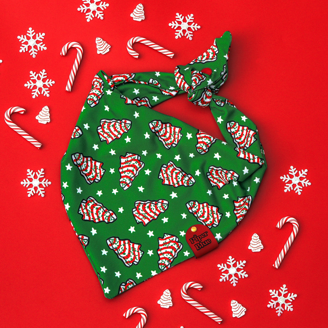 Oh Christmas Treat - Green Tree Cakes Christmas Dog Bandana