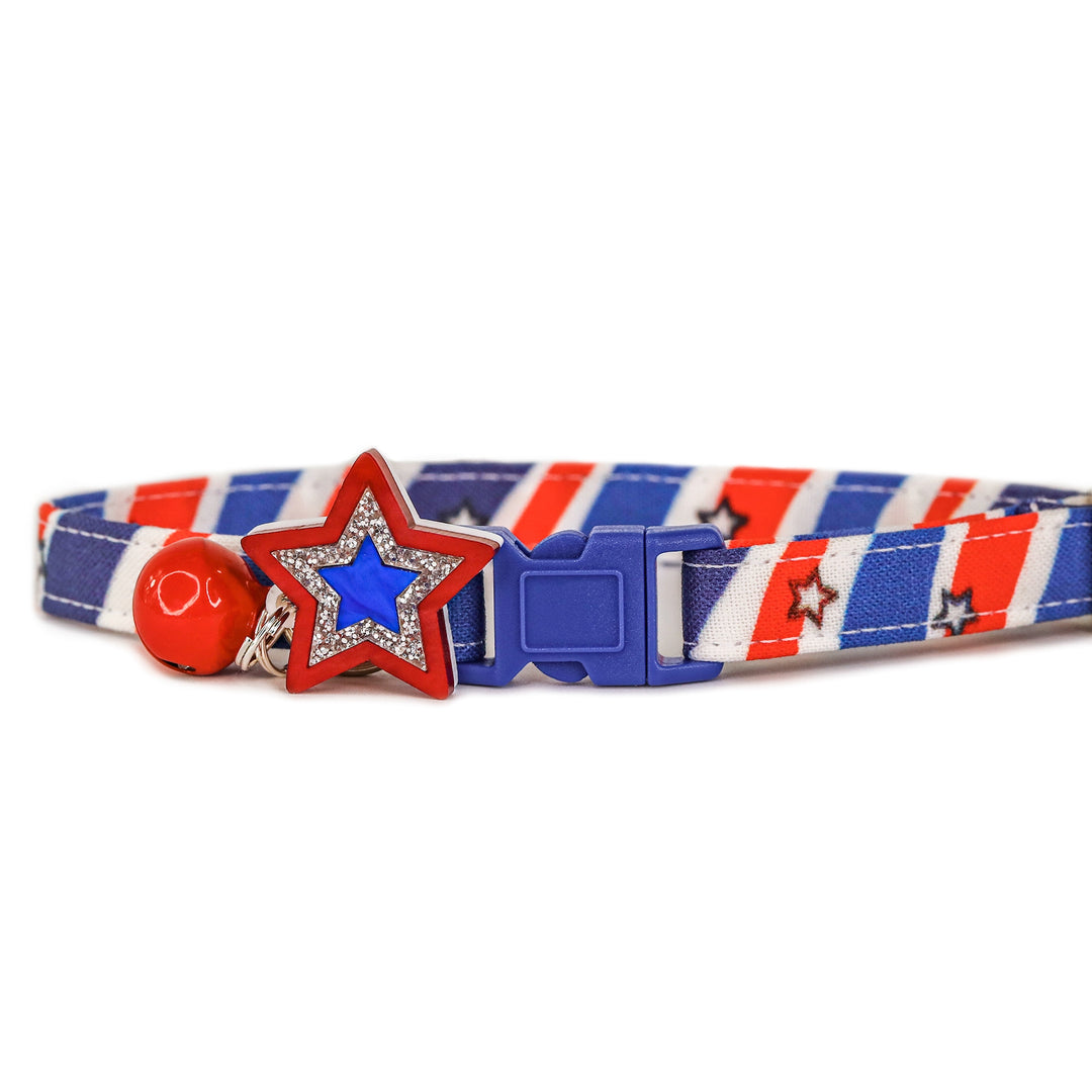 Pawsitively Patriotic - Red, White & Blue Patriotic Cat Collar