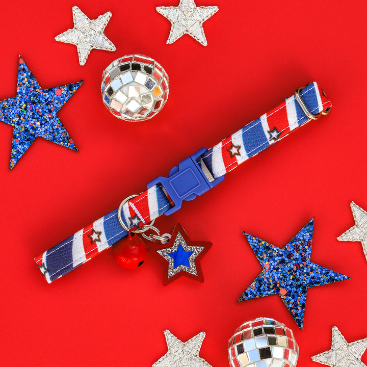 Pawsitively Patriotic - Red, White & Blue Patriotic Cat Collar