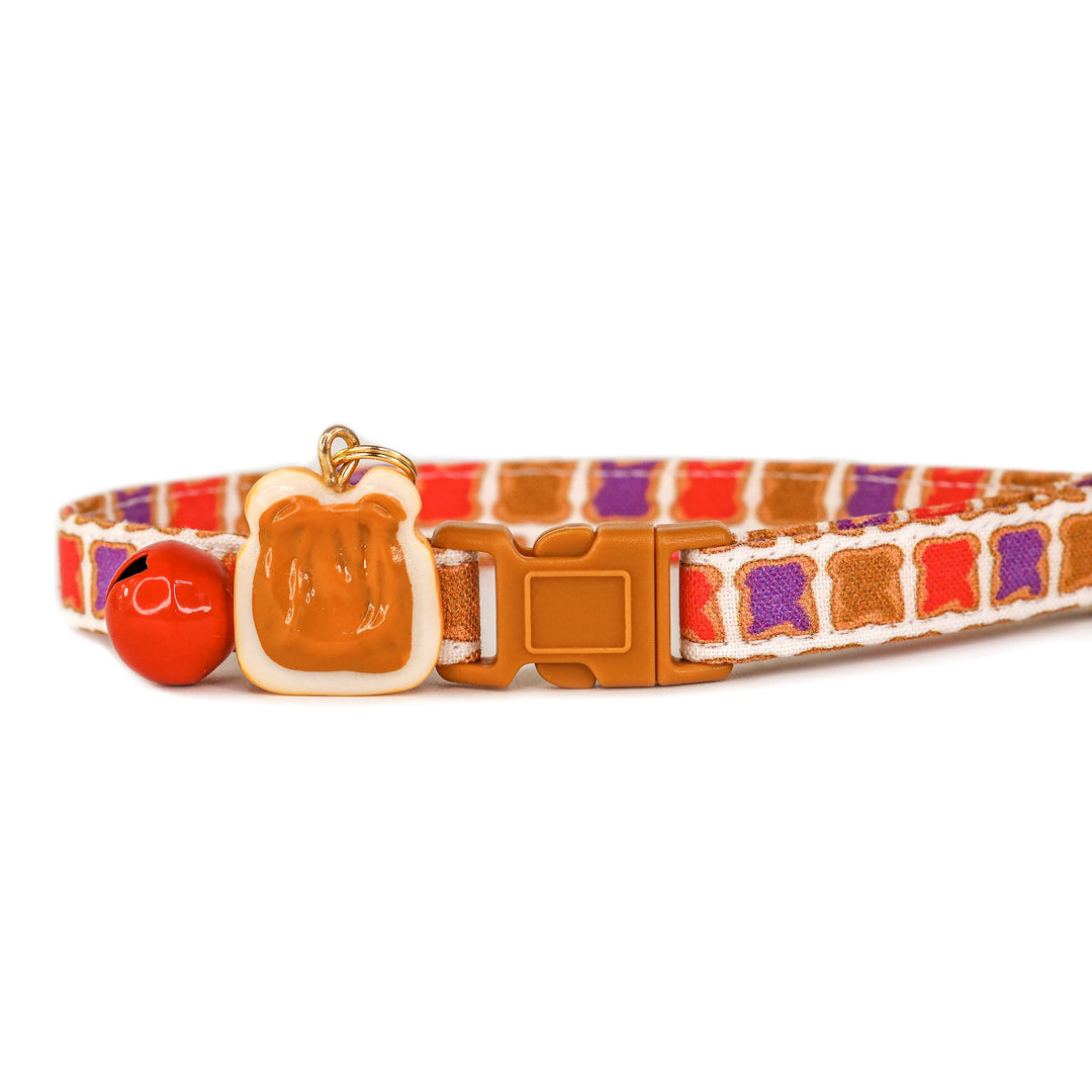 That's My Jam! - Brown Peanut Butter and Jelly Sandwich Cat Collar