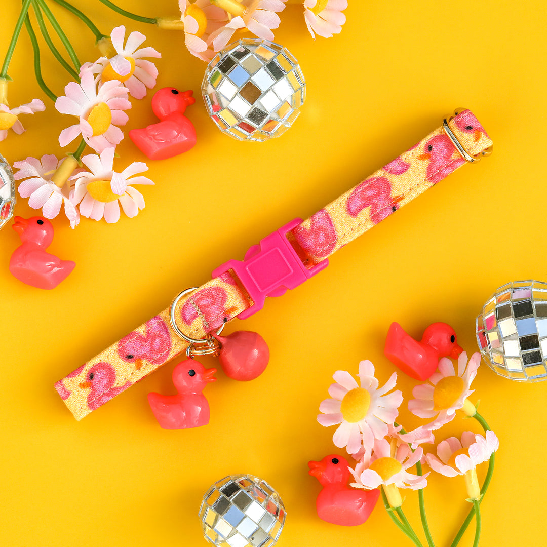 What The Duck - Pink Rubber Duck Cat Collar