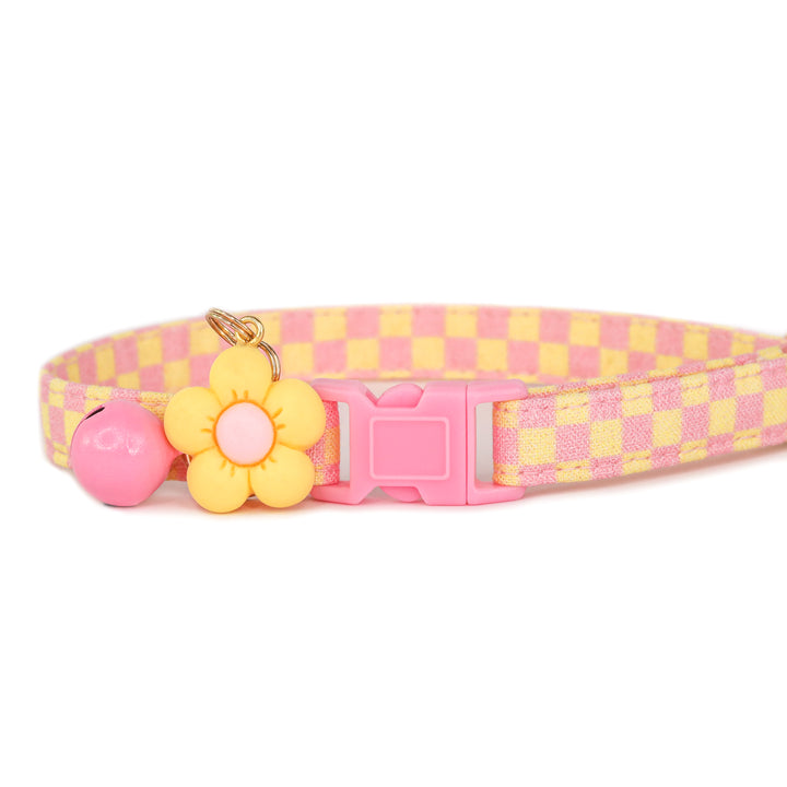 Pink Lemonade - Pastel Pink & Yellow Cat Collar