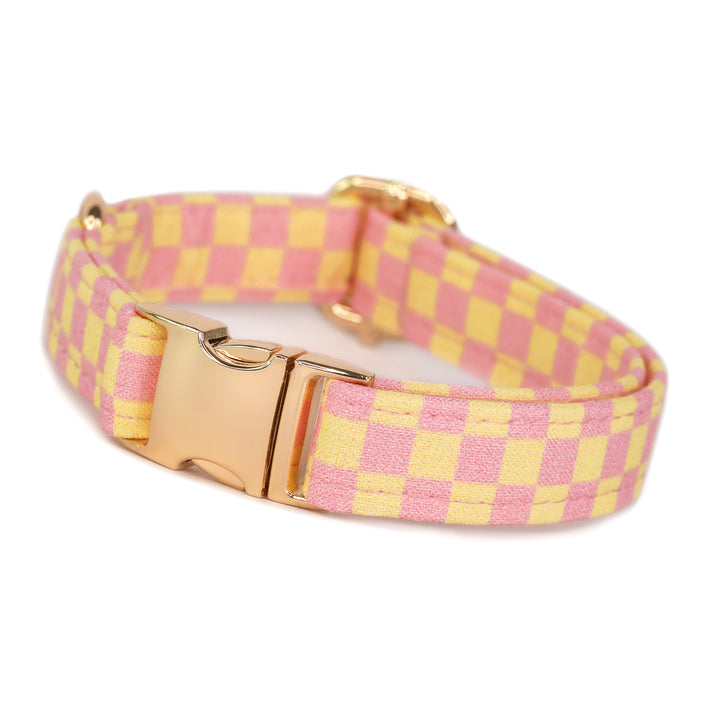 Pink Lemonade - Pastel Pink & Yellow Dog Collar