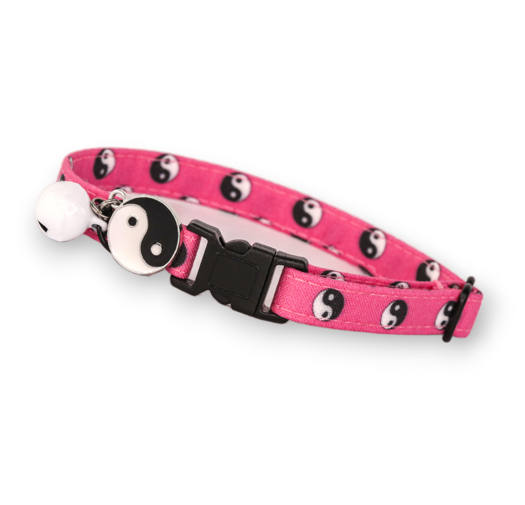 Opposites Attract - Pink Yin Yang Cat Collar