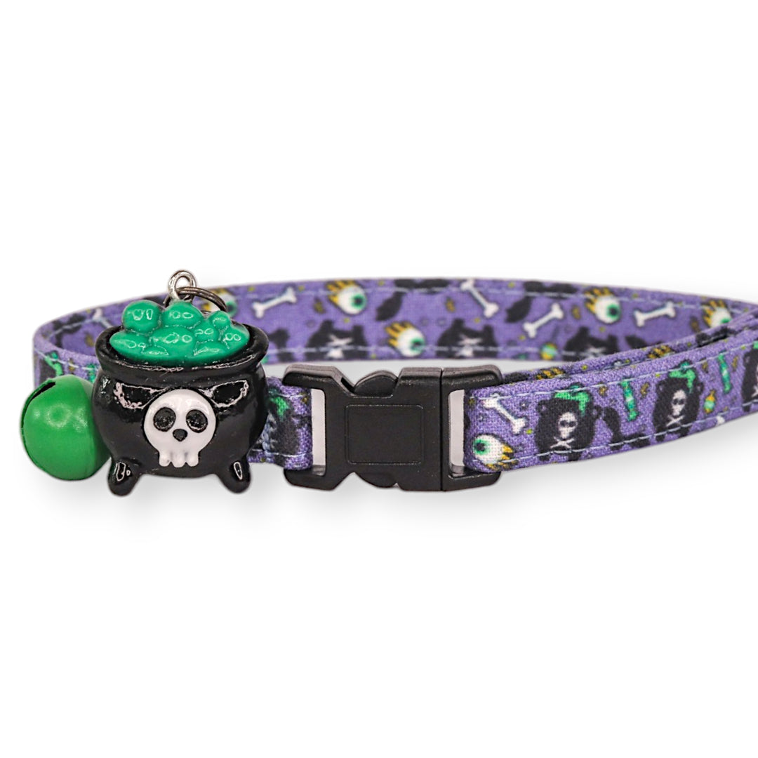 That Cat is Poison - Purple Cauldron Halloween Cat Collar