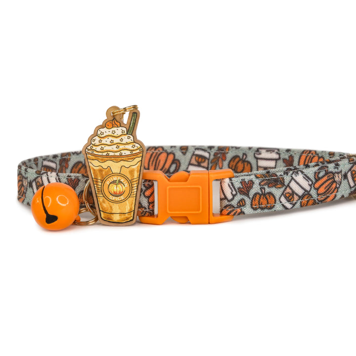 PSL Addict - Blue Fall Pumpkin Spice Latte Cat Collar