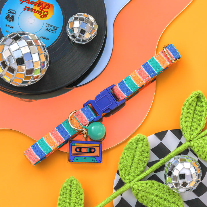 Mixed Vibes - Striped Retro Cat Collar