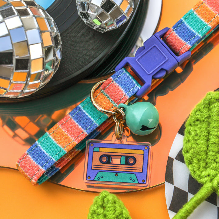 Mixed Vibes - Striped Retro Cat Collar