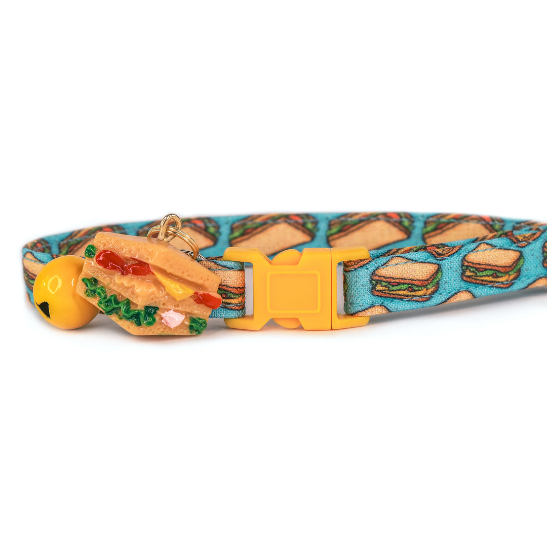 Make Me A Sammy - Blue Sandwich Cat Collar