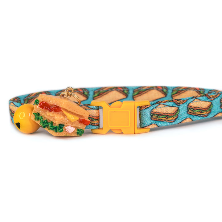 Make Me A Sammy - Blue Sandwich Cat Collar