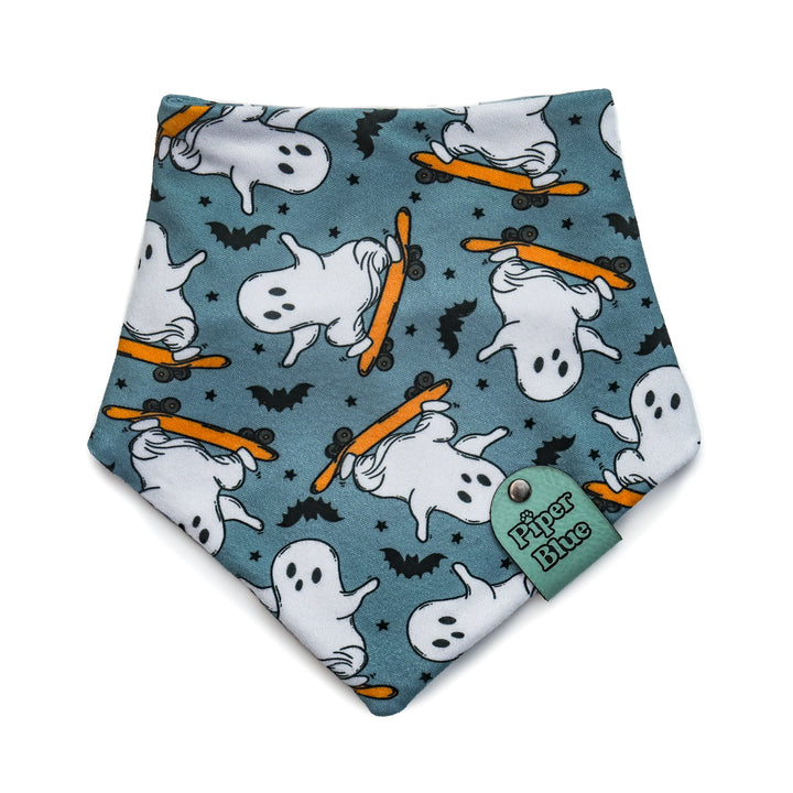 He was a Skater Boo - Skateboarding Ghost Halloween Pet Bandana