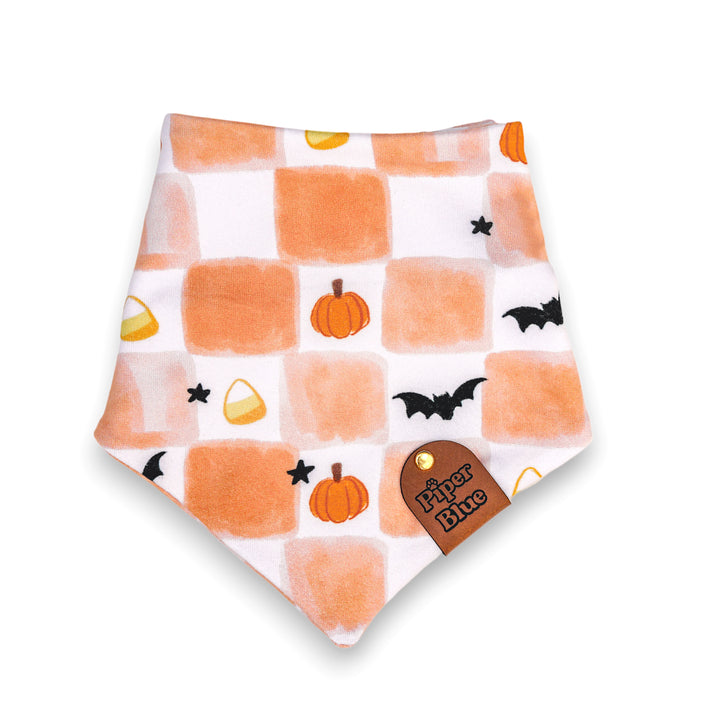 Spooktacular - Orange Checkered Halloween Pet Bandana