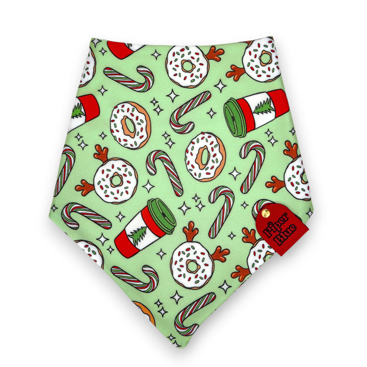 Sweet But Twisted - Christmas Donuts And Coffee Dog Bandana