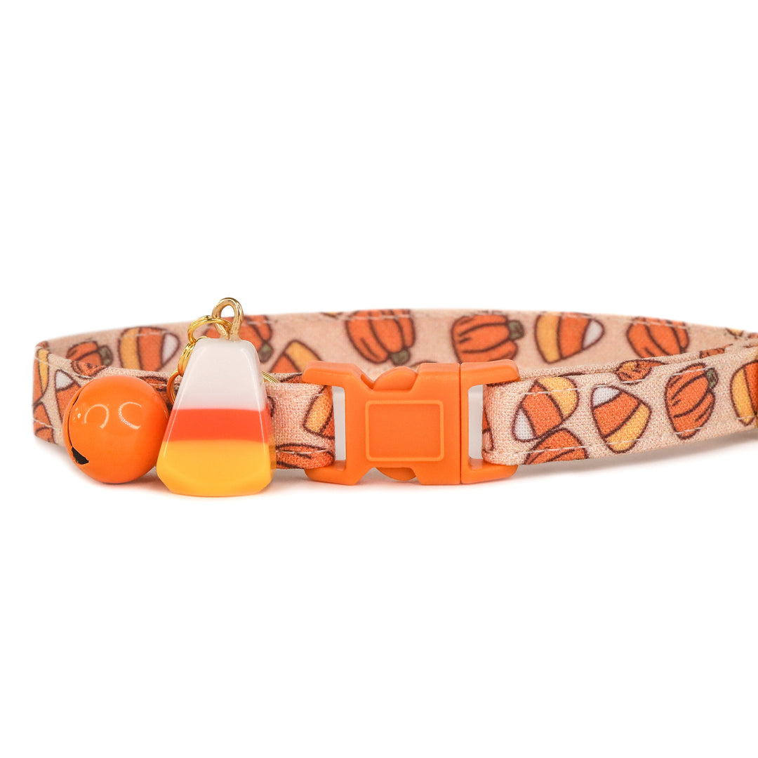 Sweet Tooth - Neutral Orange Candy Corn Halloween Cat Collar