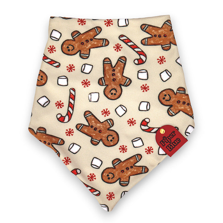 Tis The Season - Neutral Gingerbread Man Christmas Dog Bandana