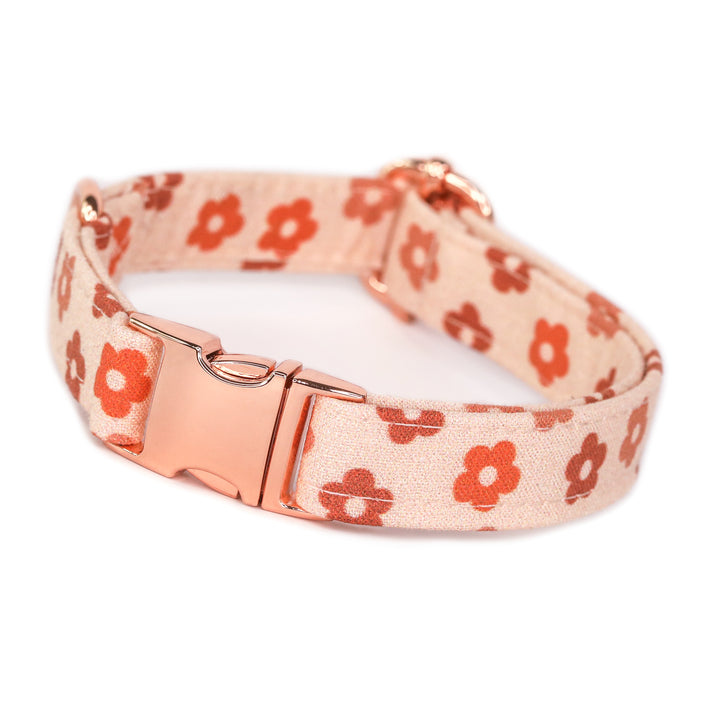 Flower Child - Neutral Retro Floral Dog Collar