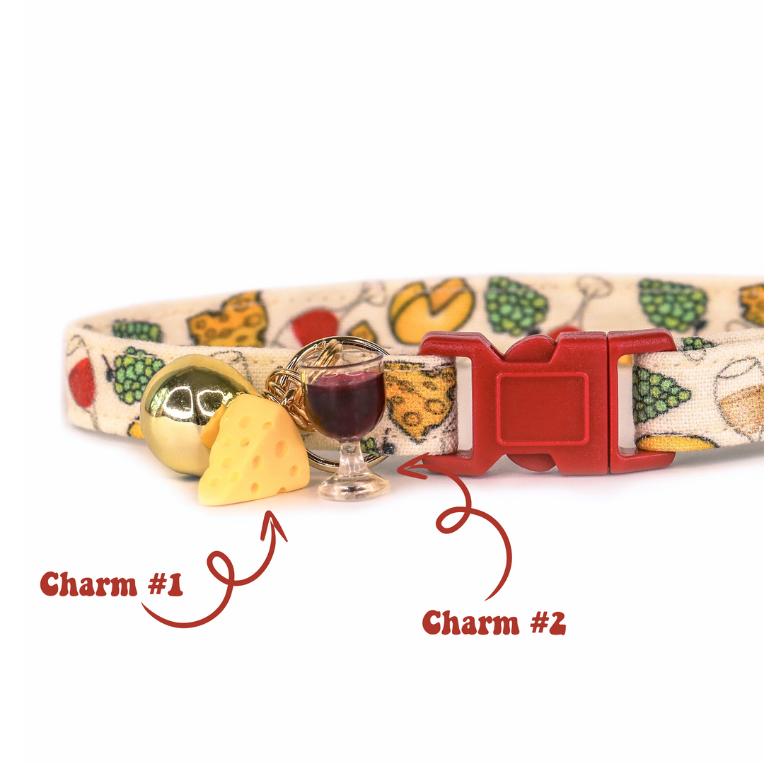 Here For The Right Riesling - Wine & Cheese Cat Collar