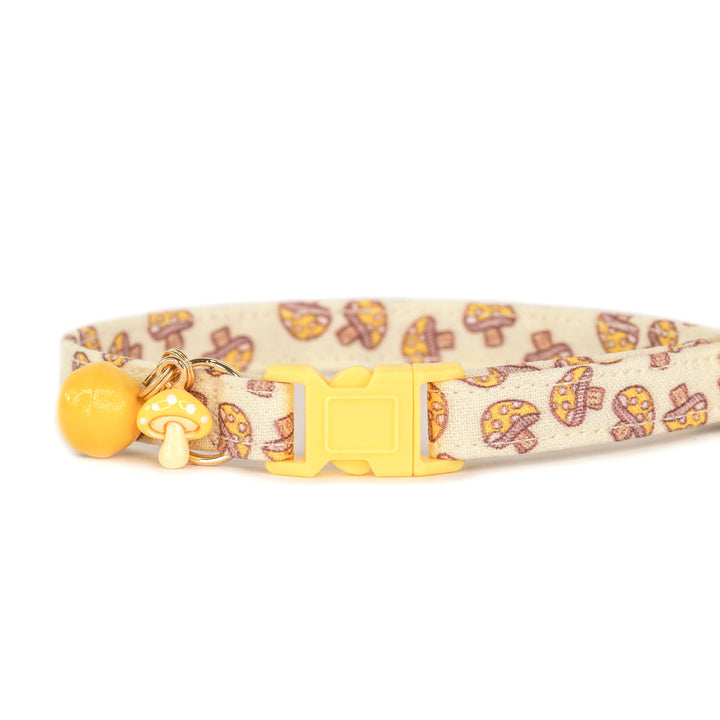 Mushroom Mania - Yellow Mushroom Cat Collar