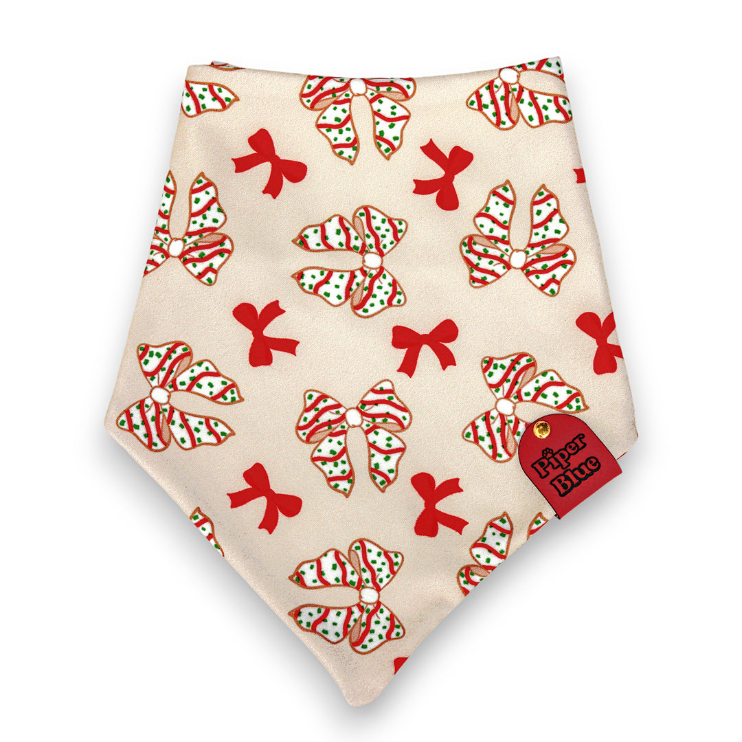 Yule Tied - Christmas Cake Bow Dog Bandana