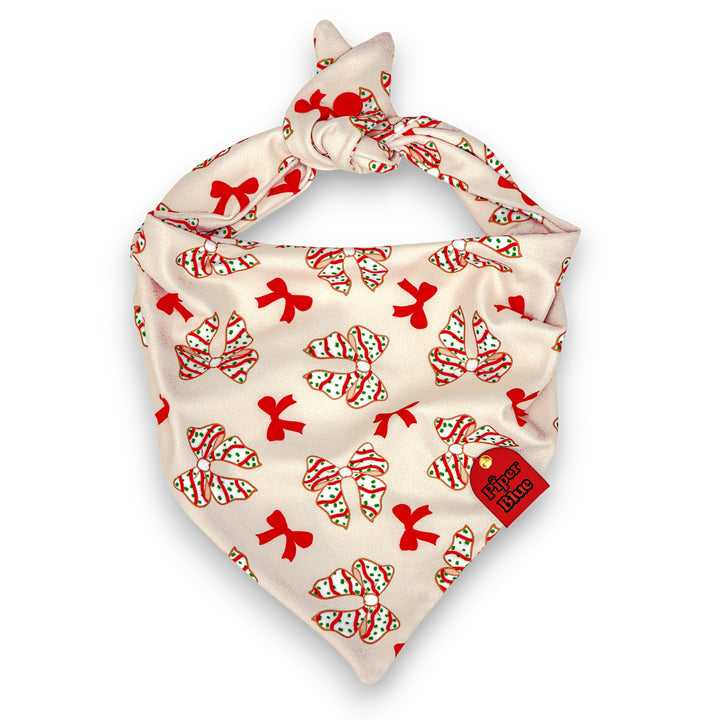 Yule Tied - Christmas Cake Bow Dog Bandana